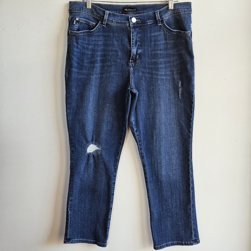 LEE SLIMING FIT DISTRESSED JEANS WOMEN'S SIZE 16 MEDIUM